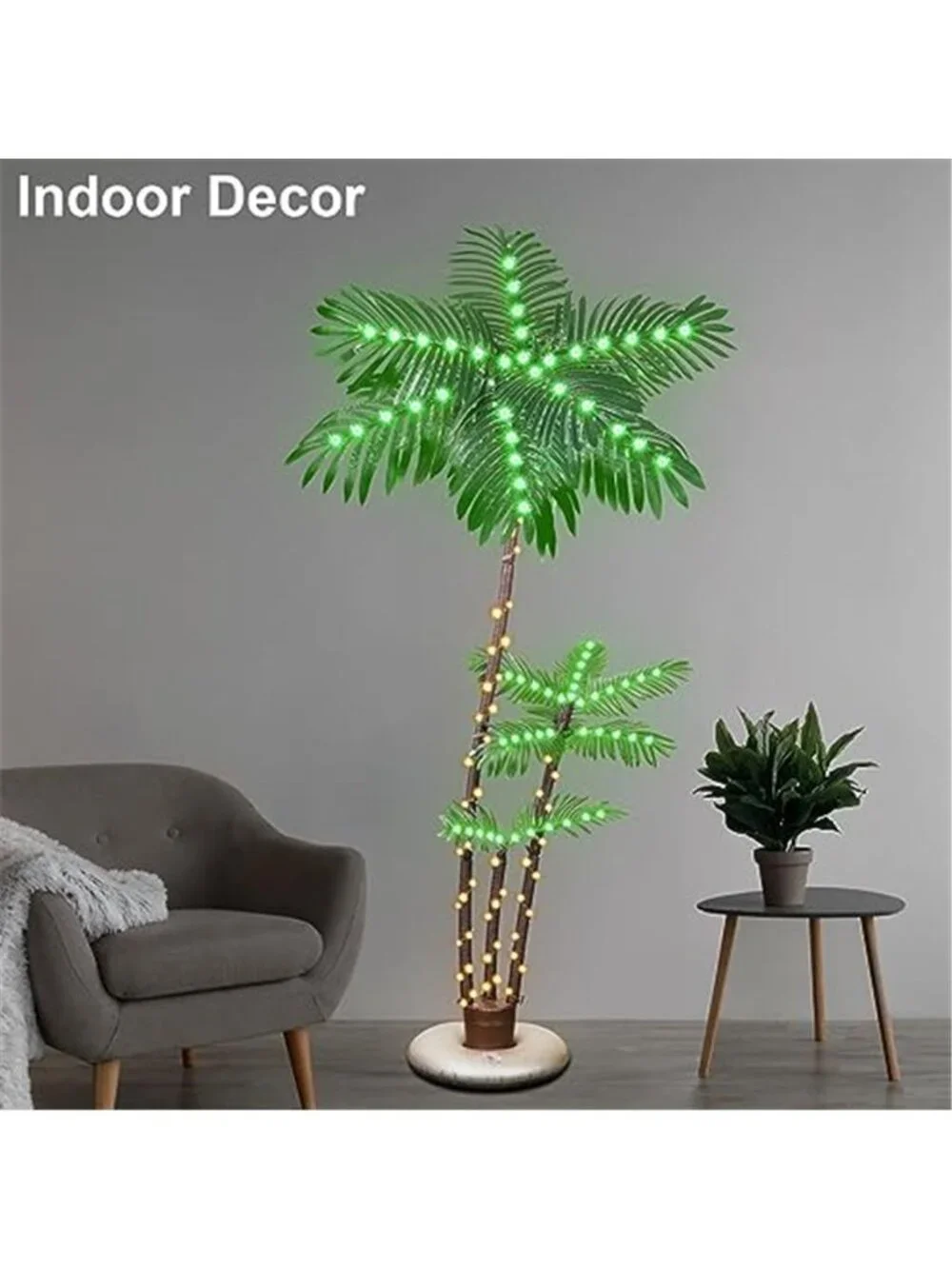 6FT LED Lighted Palm Tree Outdoor Indoor Waterproof Tropical Patio Decor Light